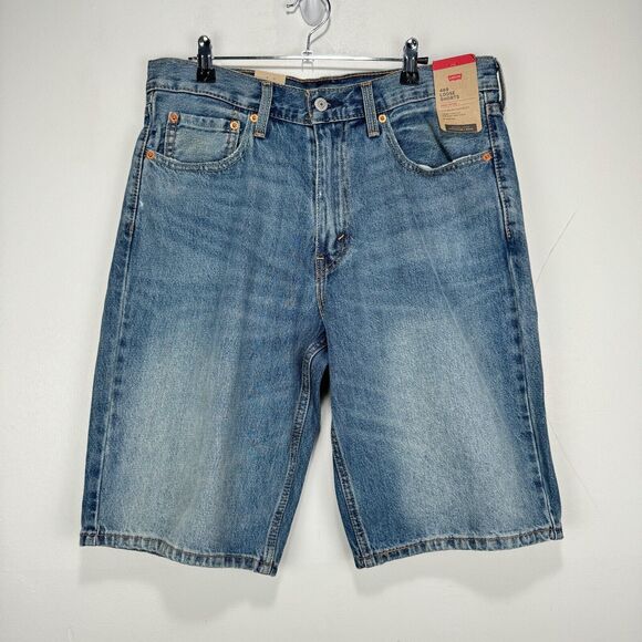 Levi's Shorts Nwt Levis 469 Loose Jean Shorts Blue Denim Cotton